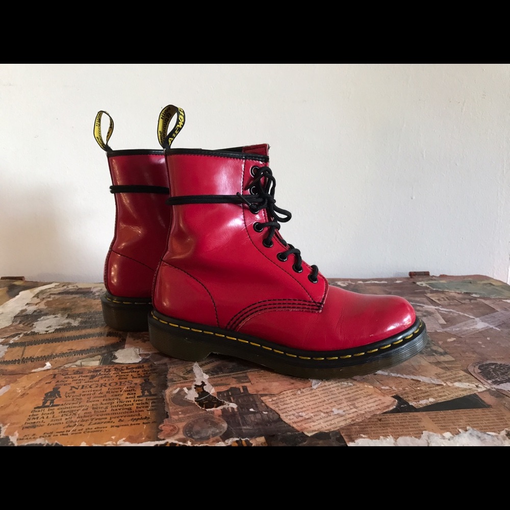 Cherry Red Patent Leather Dr. Marten's Boots